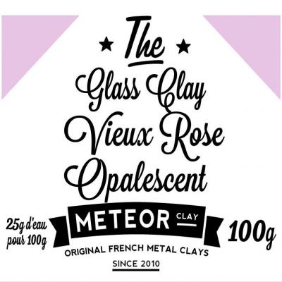 Glass clay Opalescente - Vieux rose- 100g